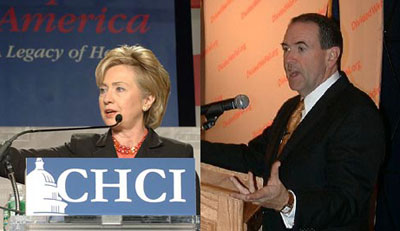 Clinton and Huckabee