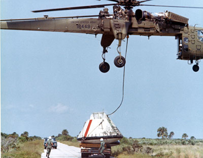 Skycrane and Apollo boilerplate capsules