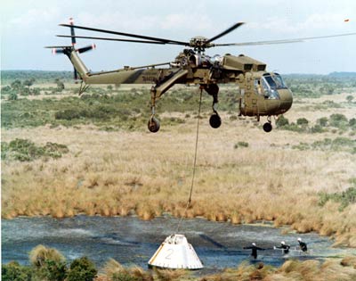 Skycrane and Apollo boilerplate capsules