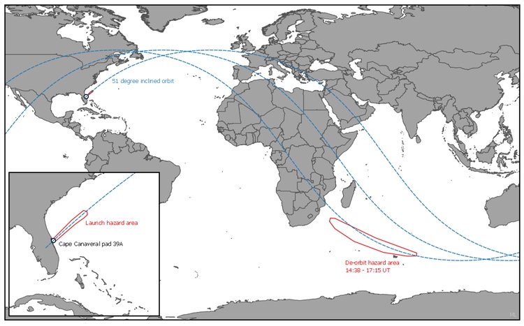 launch trajectory map