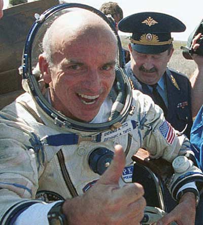 Dennis Tito after landing