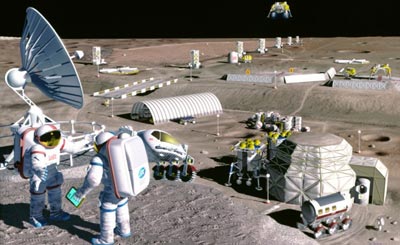 Lunar base illustration illustration